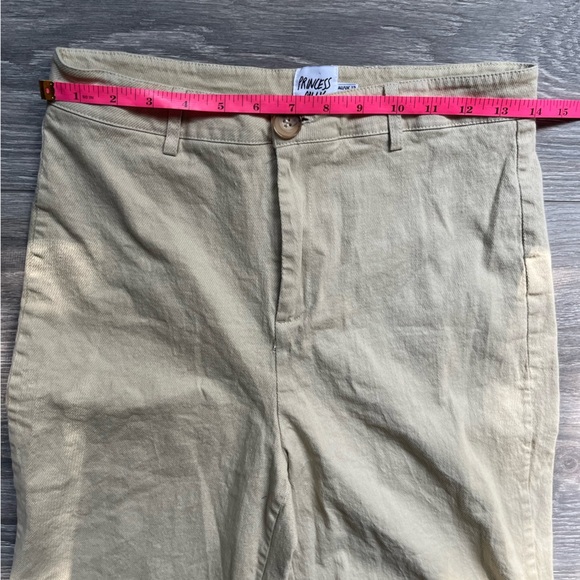 Princess Polly Cotton Blend Light Yellow Tan Khaki Wide Leg Pants Size 8 - Picture 7 of 9